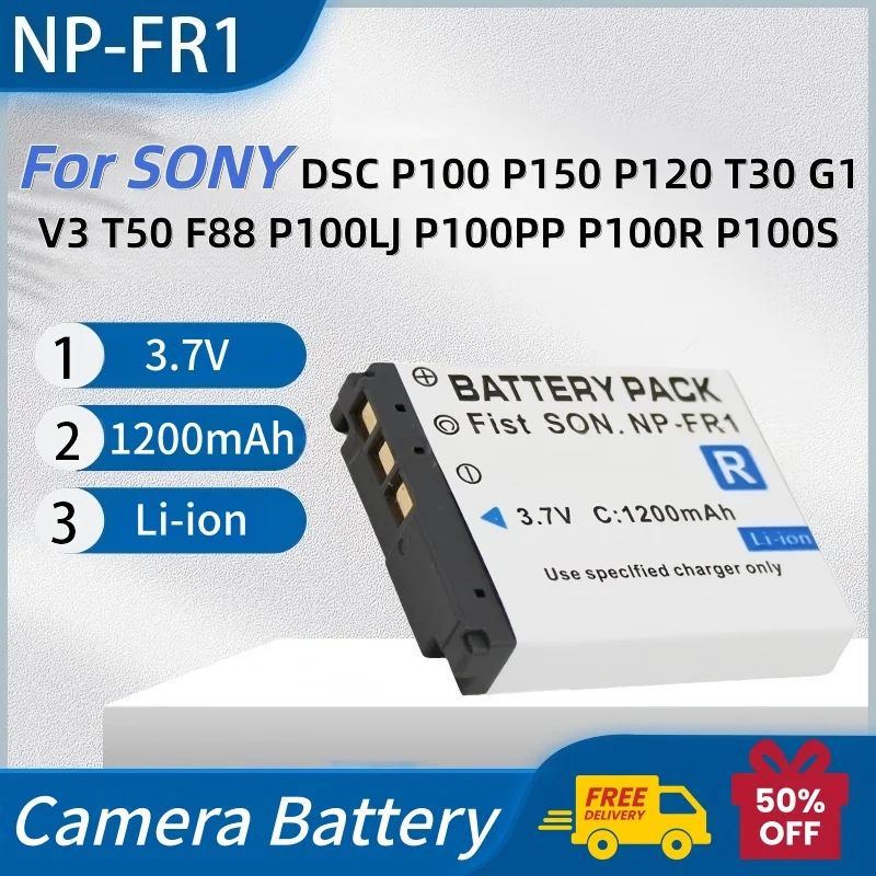 NP-FR1 NP FR1 Camera Battery 3.7V 1200mAh for SONY DSC P100 P150 P120 T30 G1 V3 T50 F88 P100LJ P100PP P100R P100S P150 + Charger
NP-FR1 NP FR1 Camera Battery 3.7V 1200mAh for SONY DSC P100 P150 P120 T30 G1 V3 T50 F88 P100LJ P100PP P100R P100S P150 + Charger