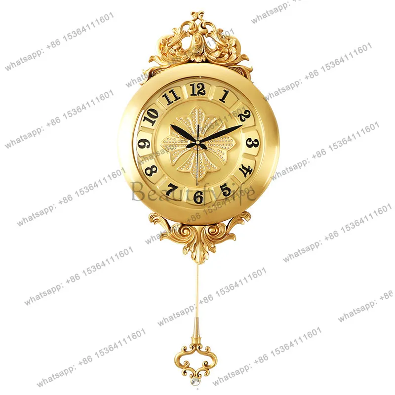 2026 light luxury European brass wall clock household living room decoration swing quartz clock
2026 light luxury European brass wall clock household living room decoration swing quartz clock