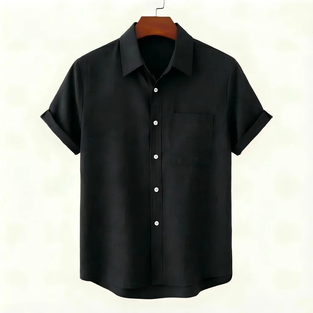 New solid color men's linen short sleeved shirt, lapel, casual and comfortable, fashionable and trendy, street outdoor
New solid color men's linen short sleeved shirt, lapel, casual and comfortable, fashionable and trendy, street outdoor