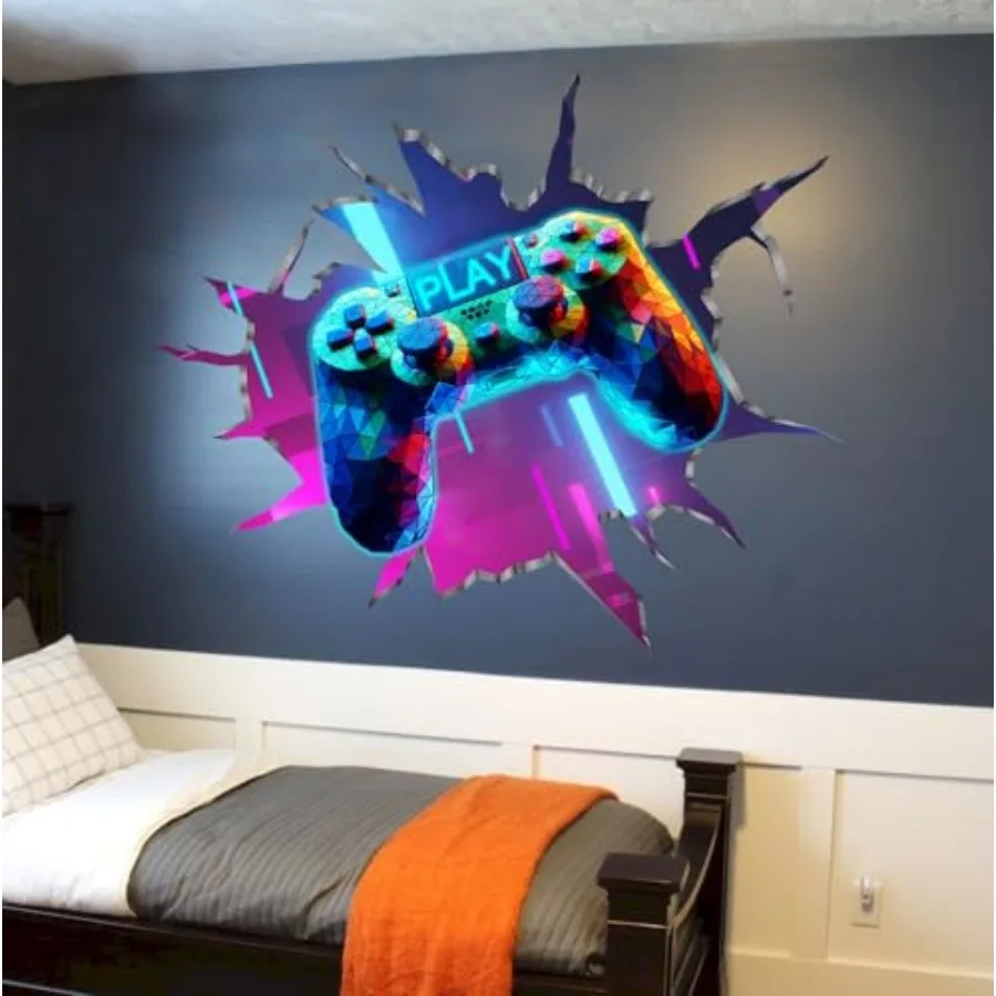 Large 3D Game Wall Decals 35.8"x32.4",Gaming Break Through The Wall Vinyl Wall Stickers for Game Lover, Removable Video Games A
Large 3D Game Wall Decals 35.8"x32.4",Gaming Break Through The Wall Vinyl Wall Stickers for Game Lover, Removable Video Games A