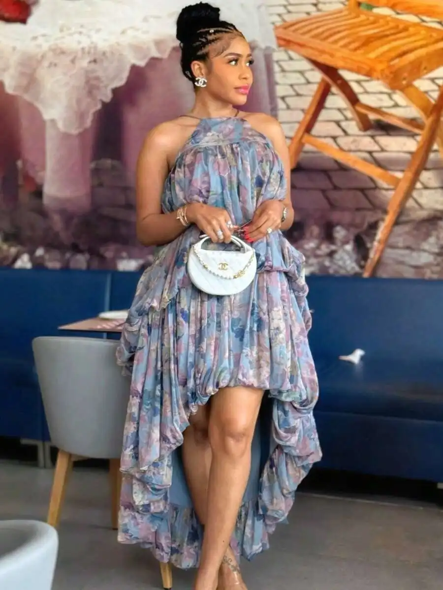 Floral Print Halter Neck Sleeveless Asymmetrical Midi Dress Summer Vacation Party Outfit
Floral Print Halter Neck Sleeveless Asymmetrical Midi Dress Summer Vacation Party Outfit