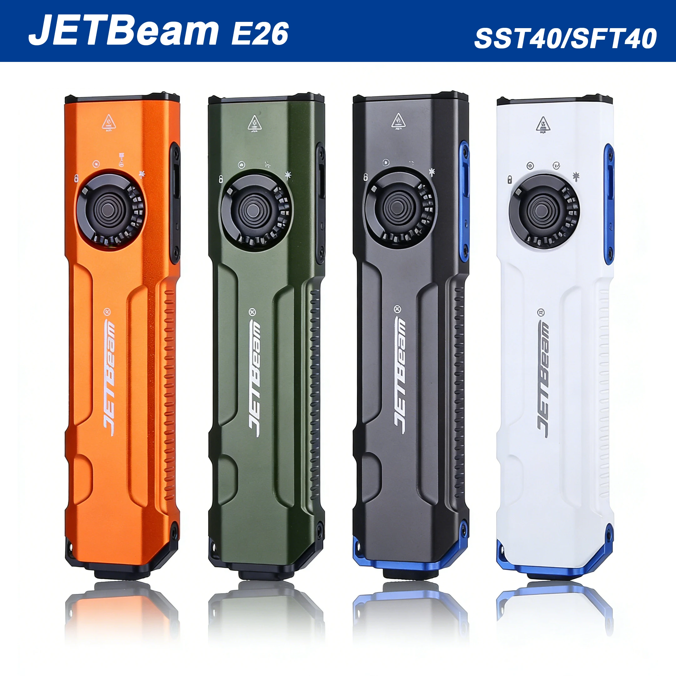 Jetbeam UV E26 Flashlights SST40 SFT40 2000 Lumens USB-C Rechargeable Strong Light Tactical Flashlight Self Defense Torch Light
Jetbeam UV E26 Flashlights SST40 SFT40 2000 Lumens USB-C Rechargeable Strong Light Tactical Flashlight Self Defense Torch Light