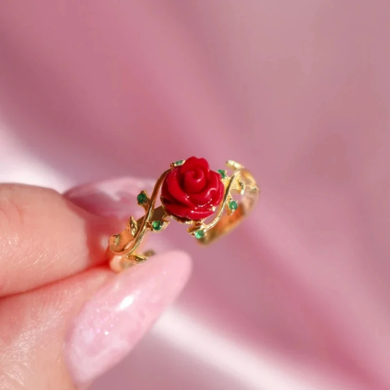 Sweet Red Rose Charm Ring For Women Girls Fashion Engagement Party Jewelry Accessories Gift Adjustable Plated Silver Rose Ring
Sweet Red Rose Charm Ring For Women Girls Fashion Engagement Party Jewelry Accessories Gift Adjustable Plated Silver Rose Ring