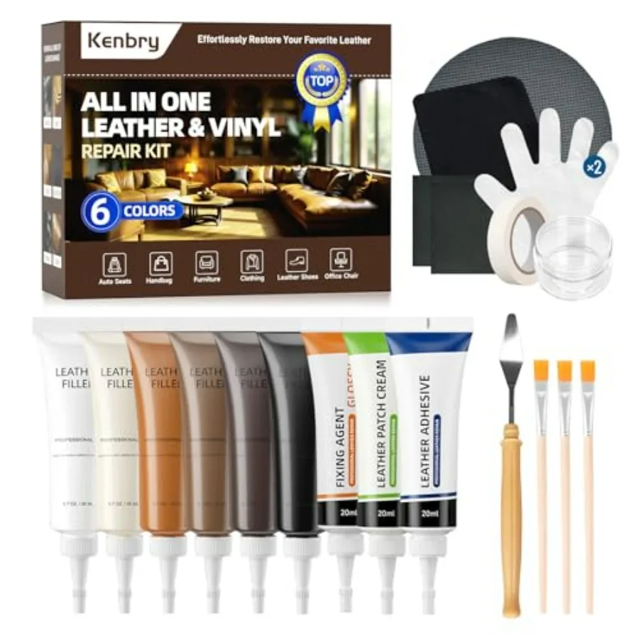 Leather Repair Kit, Vinyl Repair Kit for Car Seat, Couch and Furniture, Leather Filler and Scratch Repair for Auto Interior, Le
Leather Repair Kit, Vinyl Repair Kit for Car Seat, Couch and Furniture, Leather Filler and Scratch Repair for Auto Interior, Le