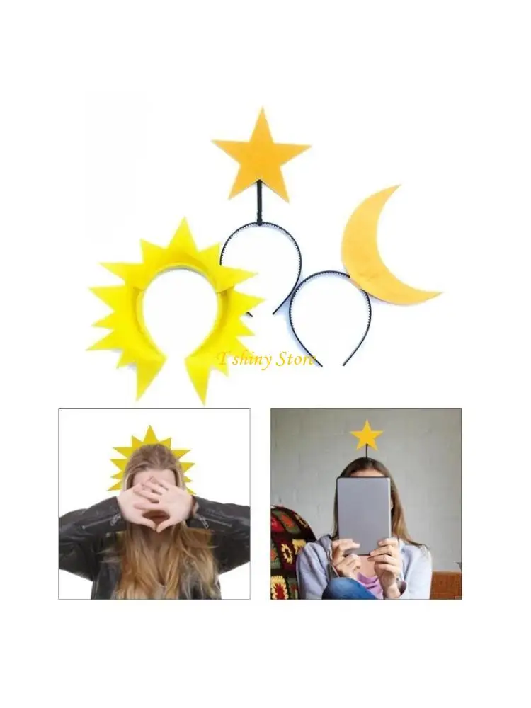 N58F Star Hairbands Photo Booth Props Eye-catching Sun Headbands Party Headpiece Fun Headbands for Music Festivals
N58F Star Hairbands Photo Booth Props Eye-catching Sun Headbands Party Headpiece Fun Headbands for Music Festivals