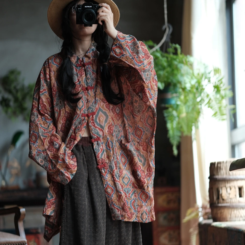 Oversized Women Casual Linen Shirt New 2025 Spring Chinese Style Vintage Print Loose Comfortable Female Tops Shirts M1076
Oversized Women Casual Linen Shirt New 2025 Spring Chinese Style Vintage Print Loose Comfortable Female Tops Shirts M1076