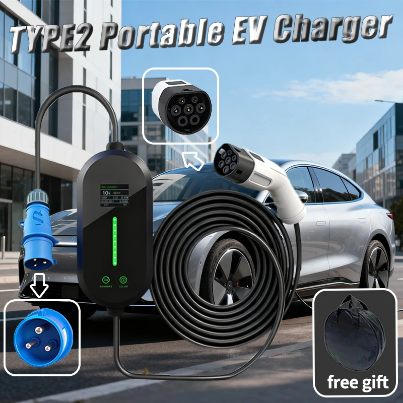 32A 7KW 1 Phase Type2 EV Charger Portable Type2 Electric Vehicle Charger 32ACurrent Adjustable EVSE Charging Box
32A 7KW 1 Phase Type2 EV Charger Portable Type2 Electric Vehicle Charger 32ACurrent Adjustable EVSE Charging Box