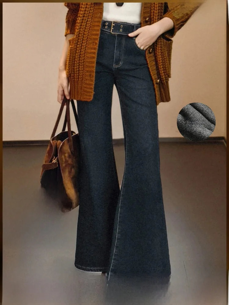 Meiyang Ultra-Thin Fleece-Lined High Waist Bell Bottom Jeans Women's Warm Casual Straight Leg Zipper Pocket Pure Color Autumn...
Meiyang Ultra-Thin Fleece-Lined High Waist Bell Bottom Jeans Women's Warm Casual Straight Leg Zipper Pocket Pure Color Autumn...