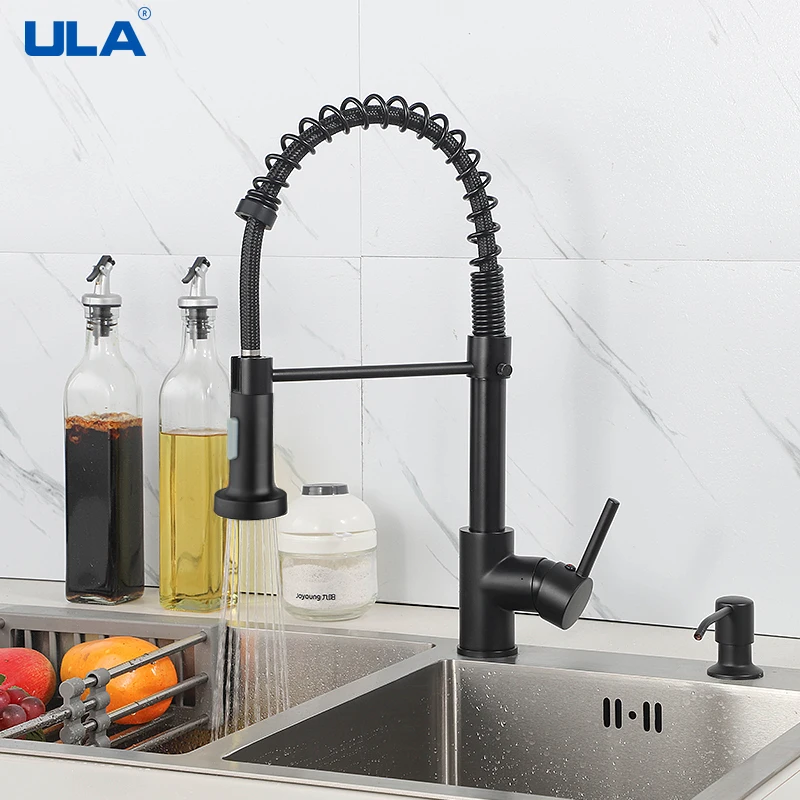 ULA Brass Kitchen Faucet Pull-out Faucet Kitchen 360 Degree Rotating Flexible Hot and Cold Mixer Water Faucet Black Sink Mixer
ULA Brass Kitchen Faucet Pull-out Faucet Kitchen 360 Degree Rotating Flexible Hot and Cold Mixer Water Faucet Black Sink Mixer