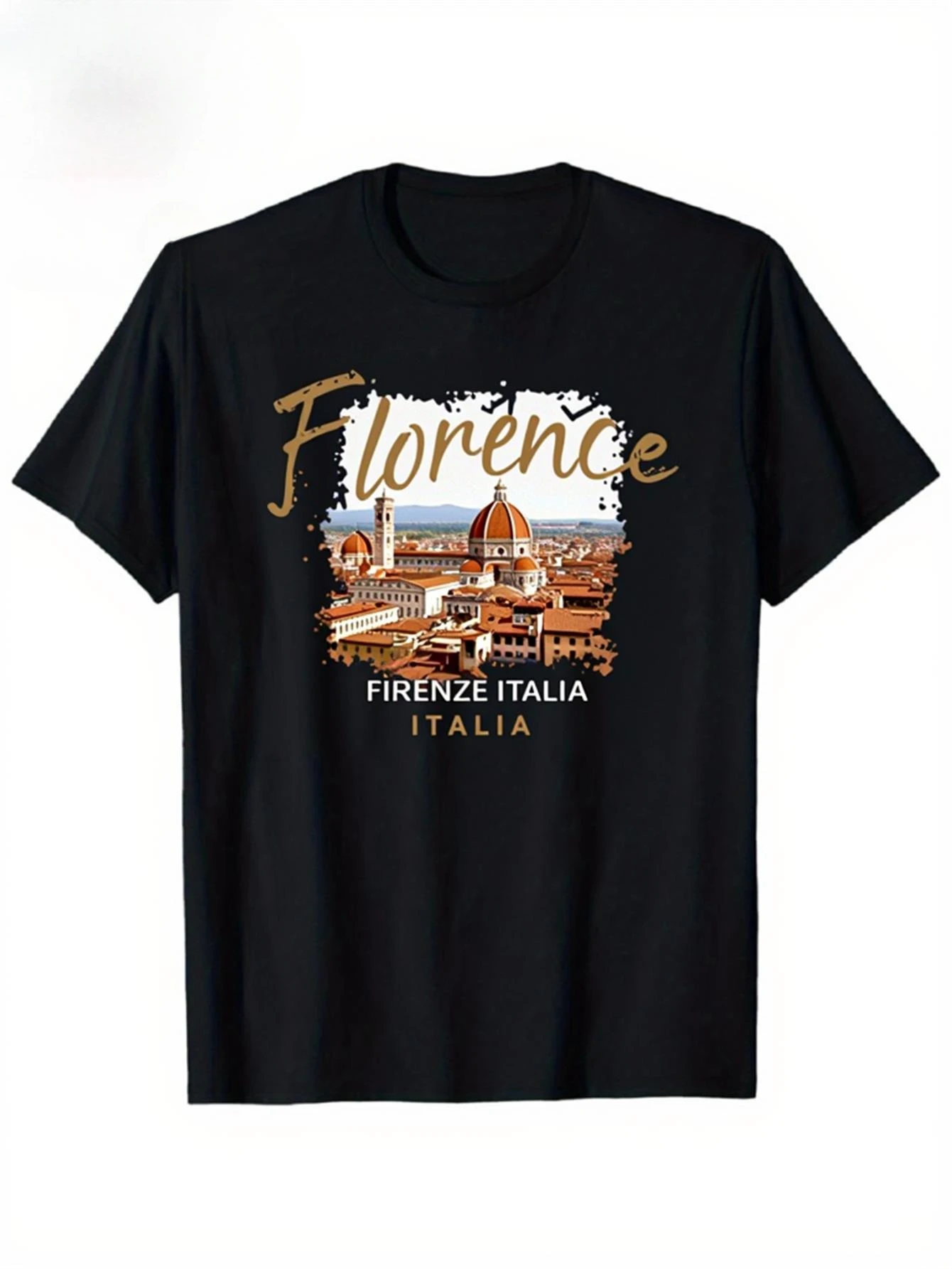 Florence Italy Vintage Cityscape-with Florence Cathedral (Duomo) Landmarks design-100% cotton round neck printed men's T-shirt.
Florence Italy Vintage Cityscape-with Florence Cathedral (Duomo) Landmarks design-100% cotton round neck printed men's T-shirt.