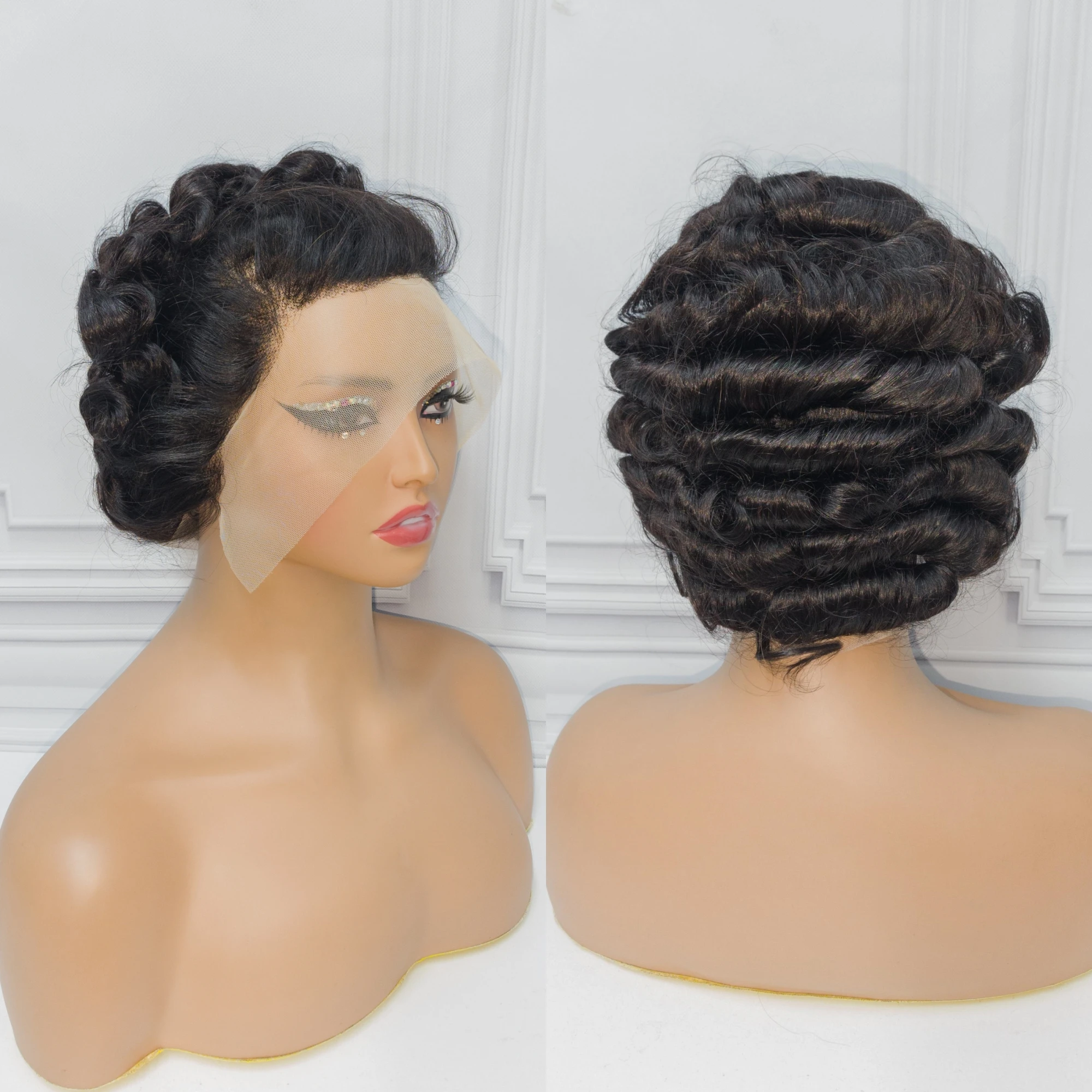 6Inch 13x4 Lace Frontal Short Loose Wavy Pixie Cut Wigs Natural 200% Density Remy Curly Human Hair Wigs Transparent Lace Wigs
6Inch 13x4 Lace Frontal Short Loose Wavy Pixie Cut Wigs Natural 200% Density Remy Curly Human Hair Wigs Transparent Lace Wigs