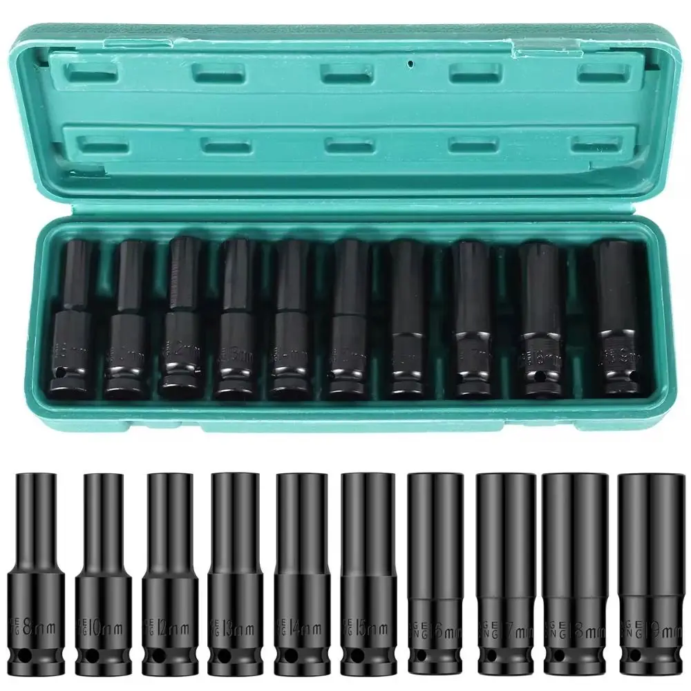 10Pcs 8 To 24mm Deep Impact Socket Set Heavy Lengthen Duty Pneumatic Wrench Tool Accessories Tire Removal Tool
10Pcs 8 To 24mm Deep Impact Socket Set Heavy Lengthen Duty Pneumatic Wrench Tool Accessories Tire Removal Tool