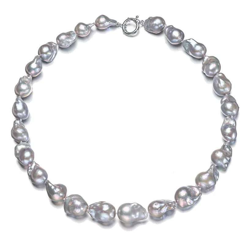 Feirun 13-15mm AA+ Grade Grey Color Real Baroque Natural Freshwater Pearl Necklace For Women
Feirun 13-15mm AA+ Grade Grey Color Real Baroque Natural Freshwater Pearl Necklace For Women