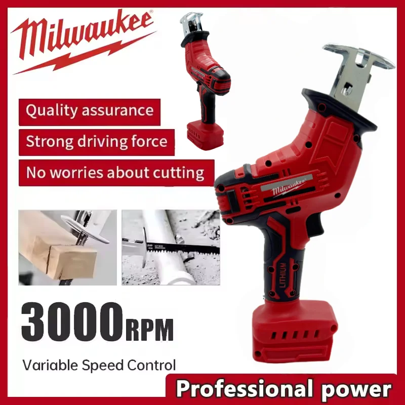 Milwaukee Cordless Electric Reciprocating Saw Wood Metal Pipe Cutting Saw Electric Cutting Saw Tool For Milwaukee 18V Battery 
Milwaukee Cordless Electric Reciprocating Saw Wood Metal Pipe Cutting Saw Electric Cutting Saw Tool For Milwaukee 18V Battery