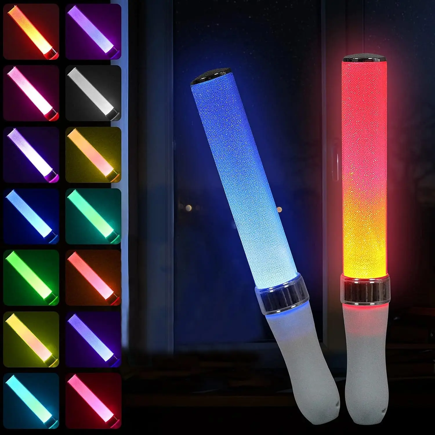 Reusable AAA Battery Powered LED Sticks with Multicolor, phone APP remote control for Concert Glowsticks Raves,(15+ Years Old)
Reusable AAA Battery Powered LED Sticks with Multicolor, phone APP remote control for Concert Glowsticks Raves,(15+ Years Old)
