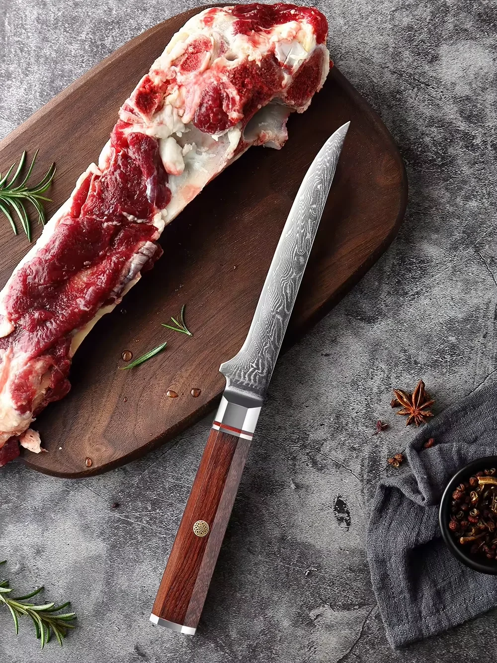 XITUO Damascus Boning Knife 6 inch,Damascus Steel Knife,Razor Sharp Kitchen Fillet Knife,Meat Cutting,Trimming,Leather Sheath
XITUO Damascus Boning Knife 6 inch,Damascus Steel Knife,Razor Sharp Kitchen Fillet Knife,Meat Cutting,Trimming,Leather Sheath