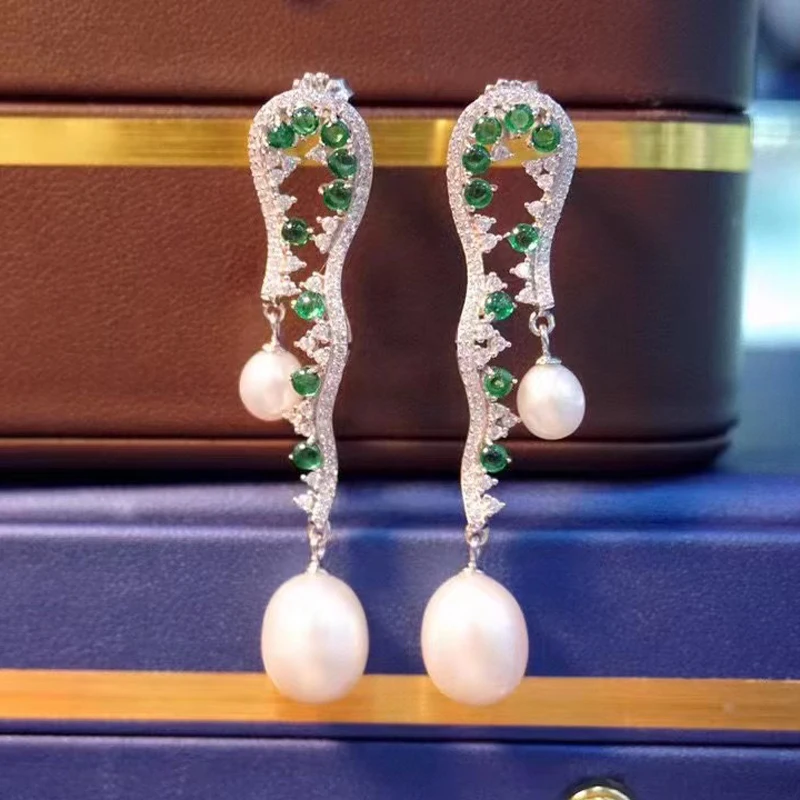 Natural Fresh Water Pearl Earrings For Women Fine Jewelry Tear Drop Earrings 925Sterling Silver With Cubin Zircon Free Shipping
Natural Fresh Water Pearl Earrings For Women Fine Jewelry Tear Drop Earrings 925Sterling Silver With Cubin Zircon Free Shipping