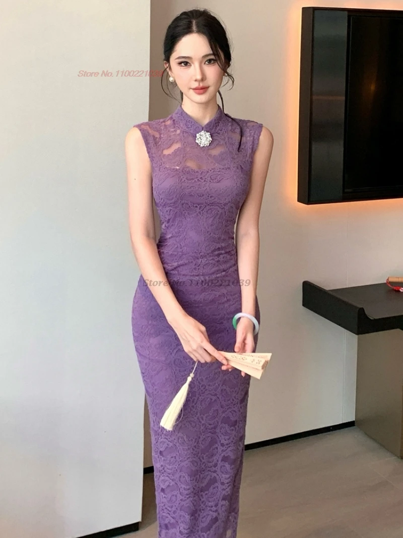 2025 китайский улучшенный Cheongsam, национальный кружевной цветок, Ципао без рукавов, винтажное вечернее платье для банкета, сексуальное платье для ночного клуба
2025 китайский улучшенный Cheongsam, национальный кружевной цветок, Ципао без рукавов, винтажное вечернее платье для банкета, сексуальное платье для ночного клуба