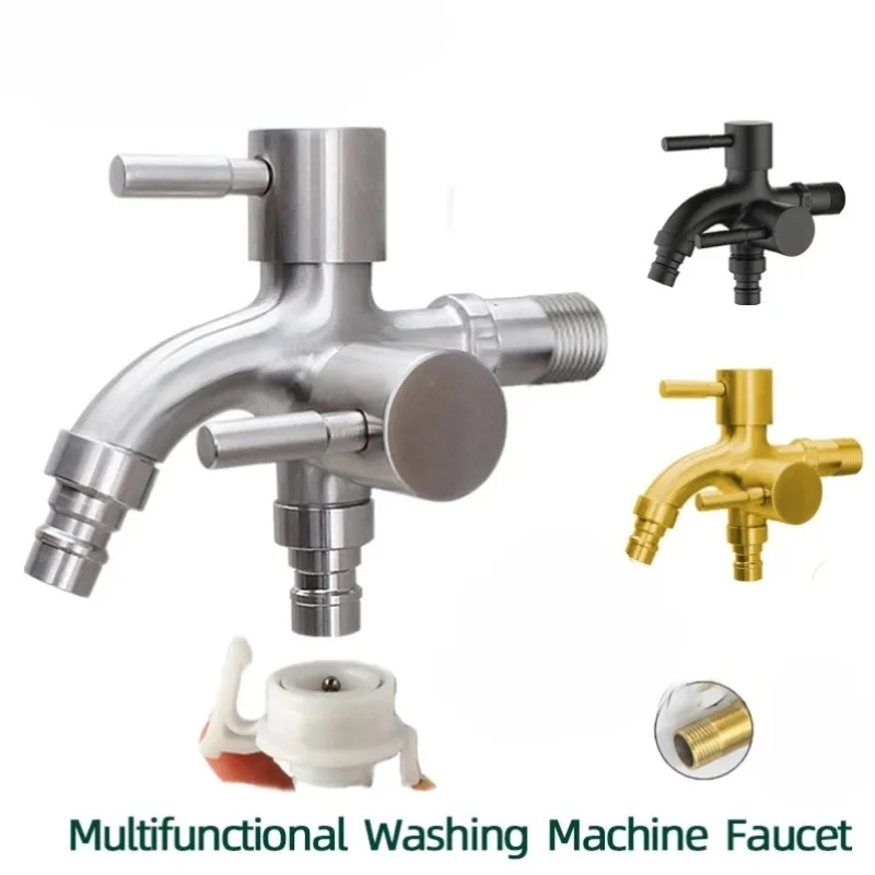 1pc 304 Stainless Steel Multi Functional Washing Machine, Double Outlet Faucet
1pc 304 Stainless Steel Multi Functional Washing Machine, Double Outlet Faucet