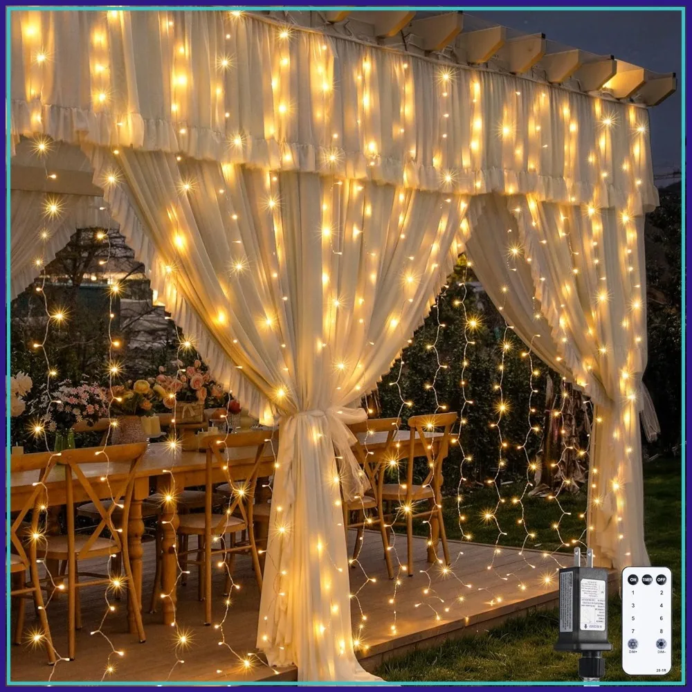 900 LED Curtain Lights 9.5x29.5ft Outdoor String Lights with Remote, Warm White
900 LED Curtain Lights 9.5x29.5ft Outdoor String Lights with Remote, Warm White
