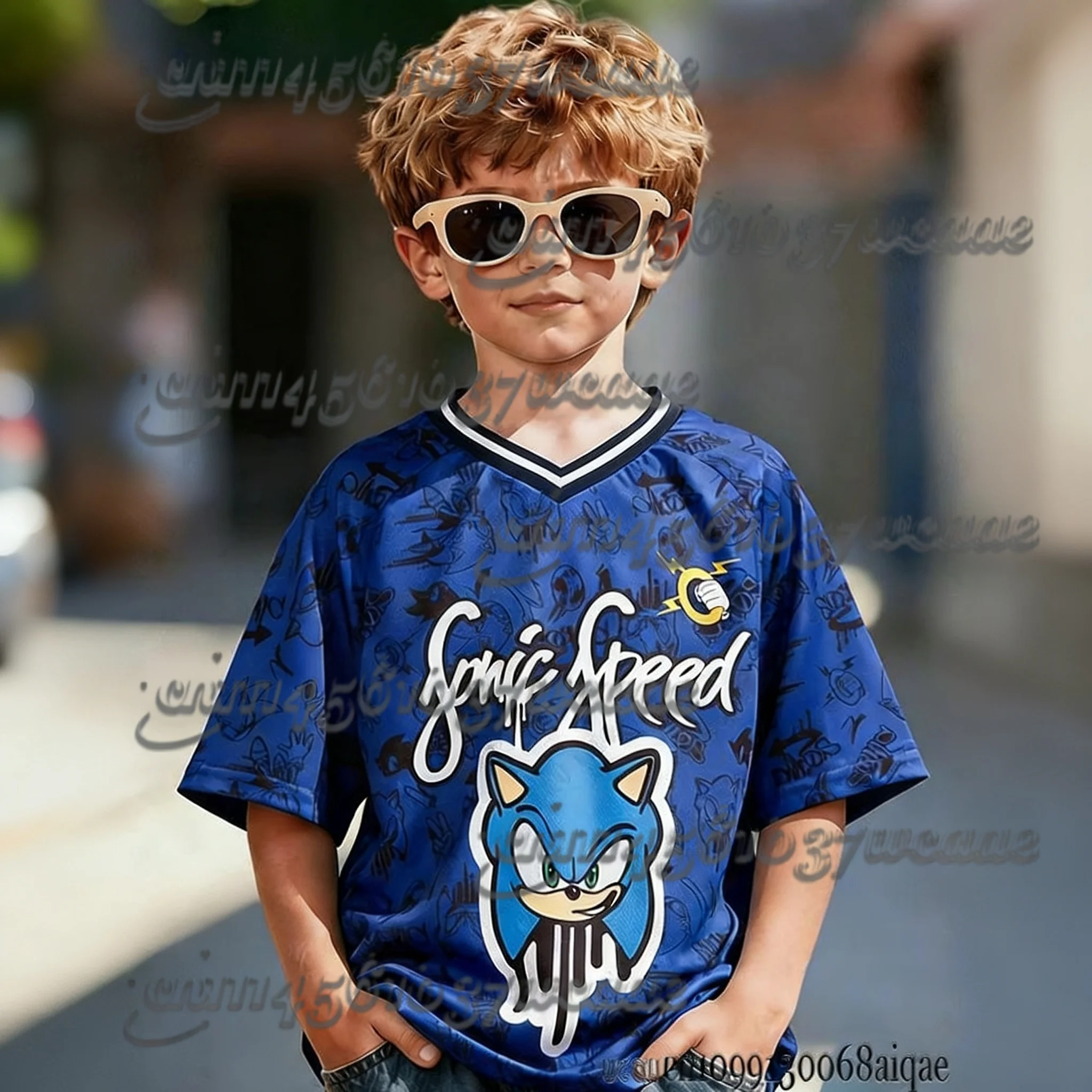 Cartoon Sonic Print Football Jerseys Summer Sports Short Sleeve Tshirt Quick-dry Sports Tees Kid Football Shirts FamilyMatching
Cartoon Sonic Print Football Jerseys Summer Sports Short Sleeve Tshirt Quick-dry Sports Tees Kid Football Shirts FamilyMatching