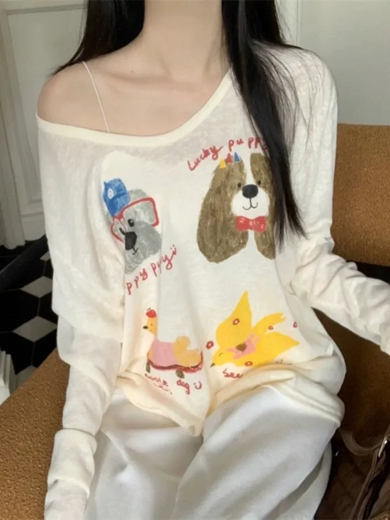 Apricot Kawaii Dog Print Long Sleeve Ropa Mujer Casual U Neck Women Tshirts Tops Preppy Style Sweet Tees Cartoon American Y2k
Apricot Kawaii Dog Print Long Sleeve Ropa Mujer Casual U Neck Women Tshirts Tops Preppy Style Sweet Tees Cartoon American Y2k