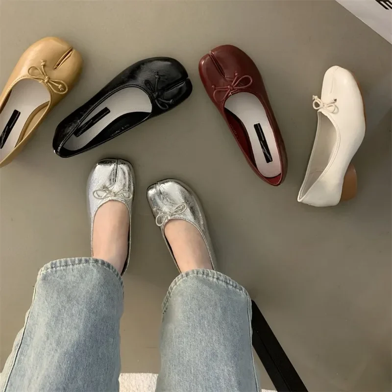 2025 New Shoes Ballet Falts Leather Ballerina Shoes for Women Split Toe Flats Shoes Slip on Soft Bottom Moccasins with Bowress
2025 New Shoes Ballet Falts Leather Ballerina Shoes for Women Split Toe Flats Shoes Slip on Soft Bottom Moccasins with Bowress