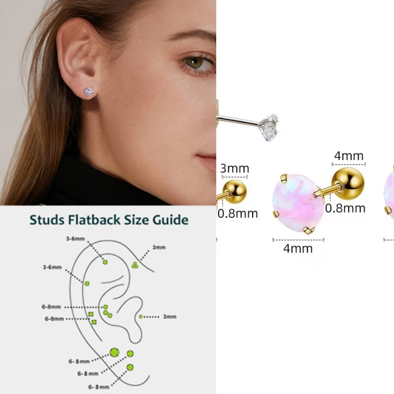 10PC Stainless Steel Stud Earrings 3mm Screw-back Mini 0.8mm Purple Red Opal Style Golden IP Plating No easy Fade Allergy Free
10PC Stainless Steel Stud Earrings 3mm Screw-back Mini 0.8mm Purple Red Opal Style Golden IP Plating No easy Fade Allergy Free