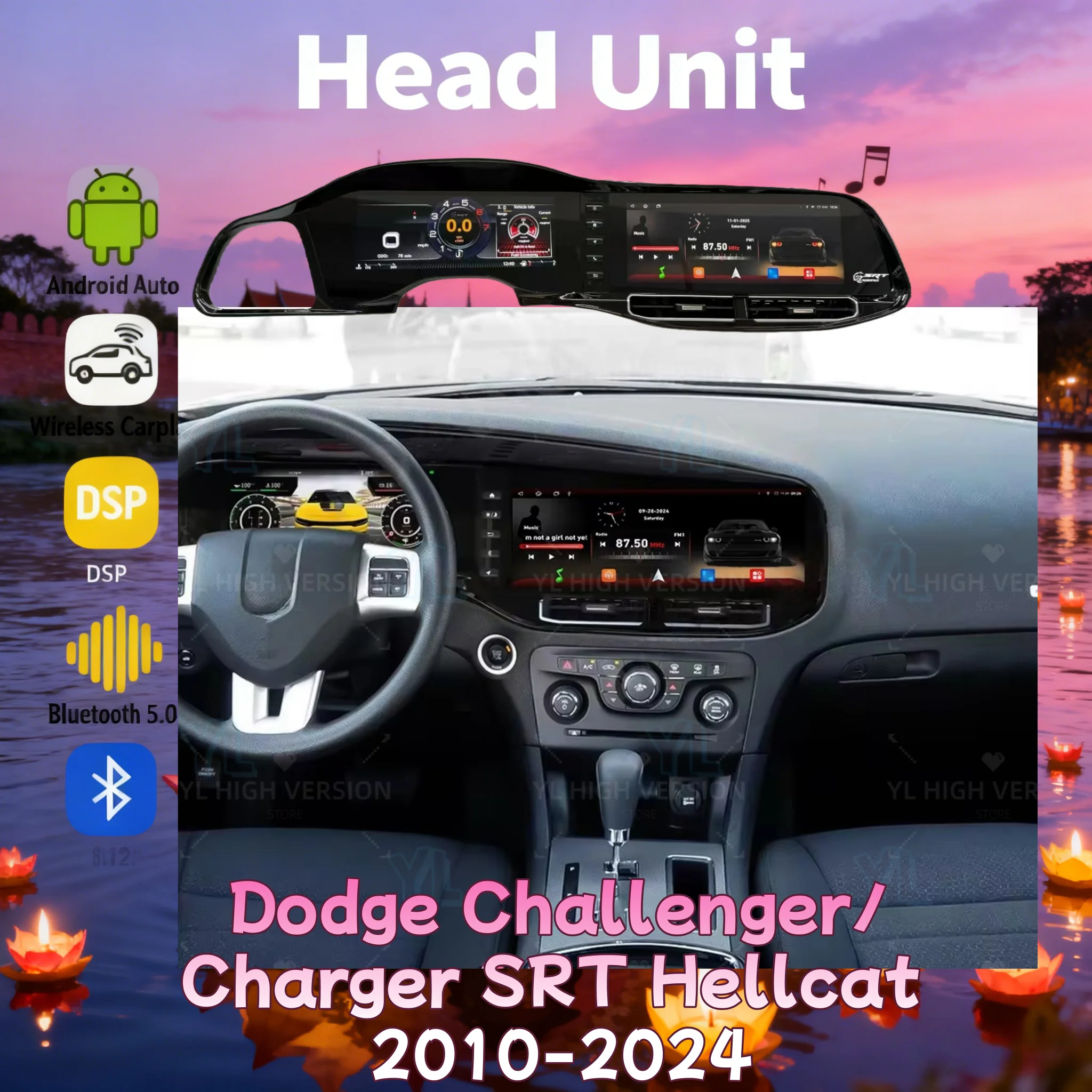 R 12.3'' For Dodge Challenger Charger SRT Hellcat 2010-2024 Carplay Android Car Radio LCD Touch Screen Multimedia GPS Navi 4G BT
R 12.3'' For Dodge Challenger Charger SRT Hellcat 2010-2024 Carplay Android Car Radio LCD Touch Screen Multimedia GPS Navi 4G BT