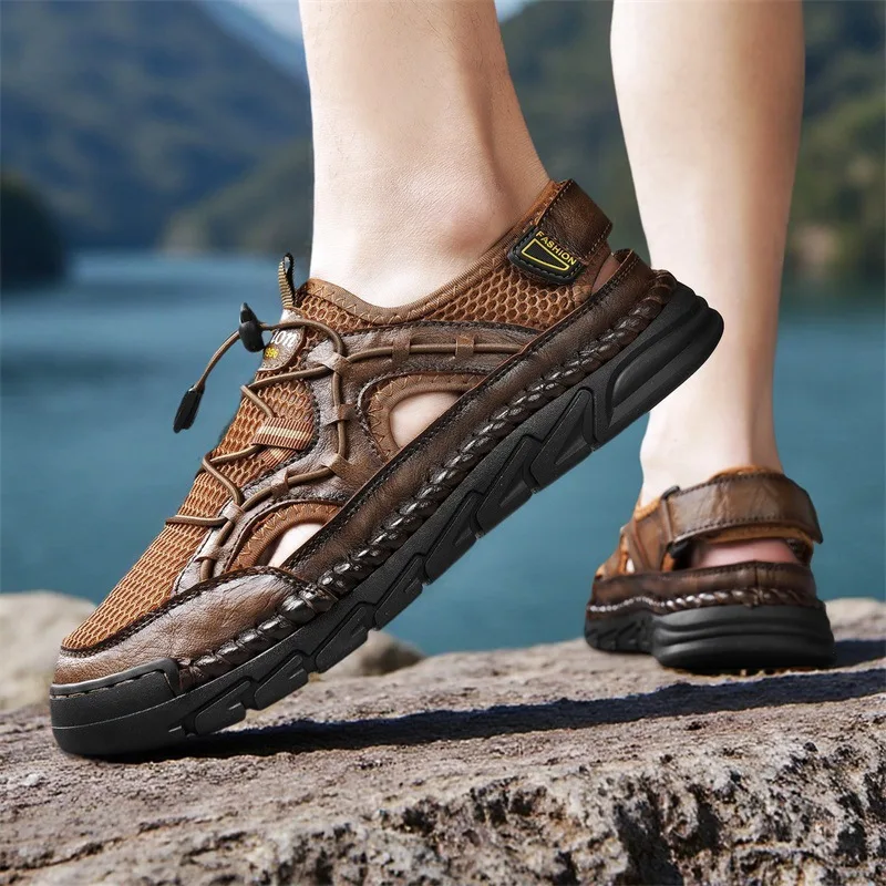 Outdoor Handmade Sandals for Men, Size with Anti-collision Mesh and Breathable Cool Slippers, Casual and Versatile Water Shoes
Outdoor Handmade Sandals for Men, Size with Anti-collision Mesh and Breathable Cool Slippers, Casual and Versatile Water Shoes
