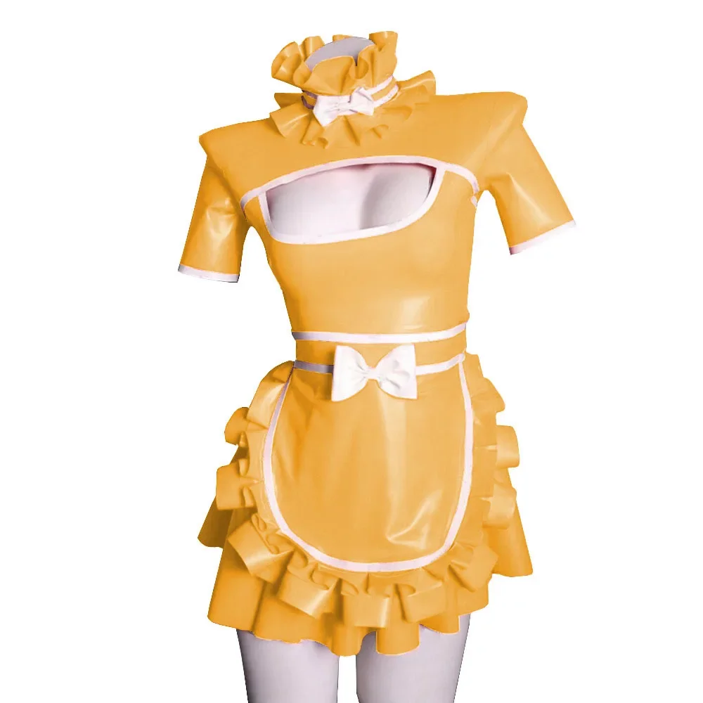 Exotic Role Play Wetlook Lolita Sexy Cosplay Maid Dress Sissy High Neck Cutout Sexy Faux Latex Mini Dress Servant Maid Outfit
Exotic Role Play Wetlook Lolita Sexy Cosplay Maid Dress Sissy High Neck Cutout Sexy Faux Latex Mini Dress Servant Maid Outfit