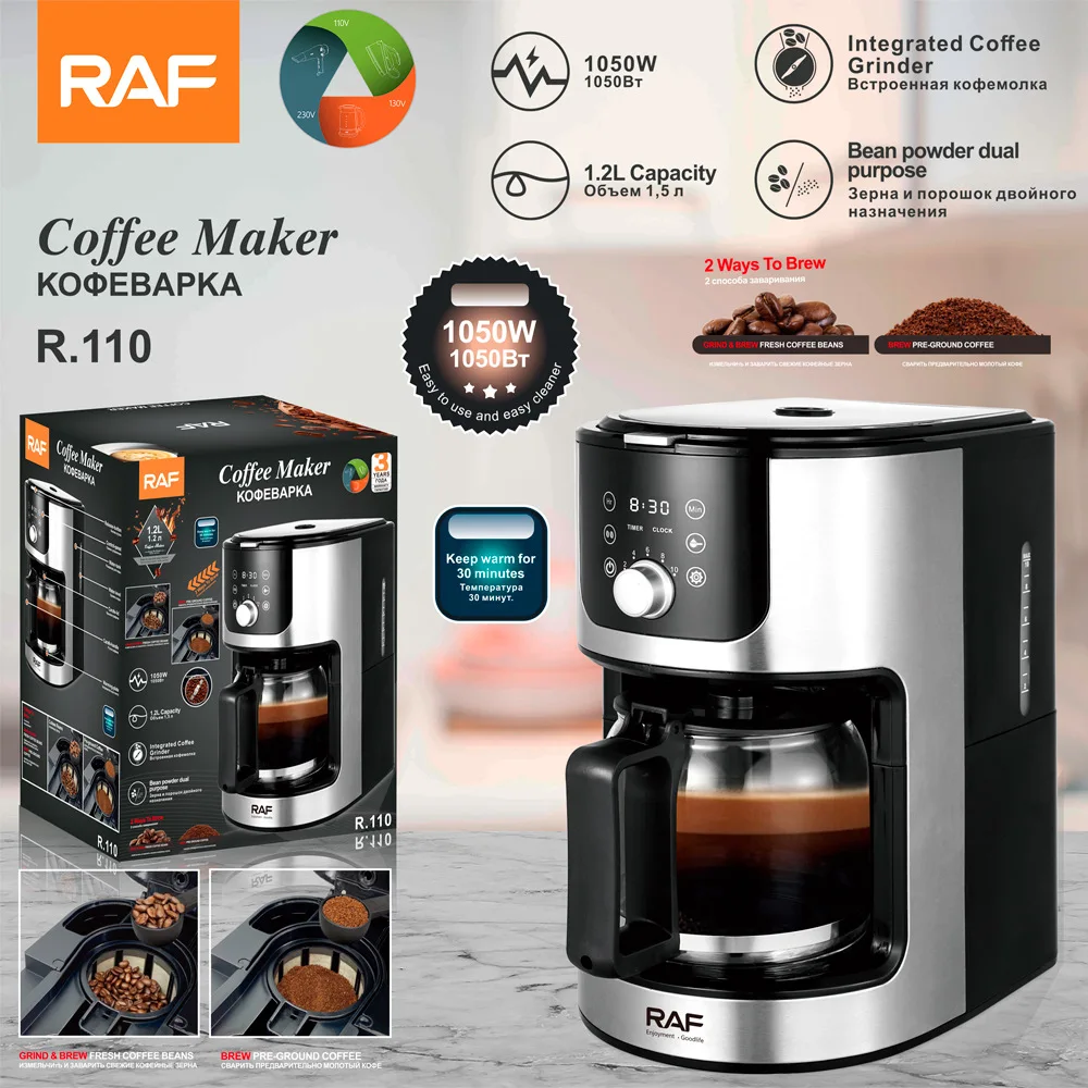 RAF American coffee machine household multi-function automatic drip coffee machine automatic thermal insulation grinding bean br
RAF American coffee machine household multi-function automatic drip coffee machine automatic thermal insulation grinding bean br
