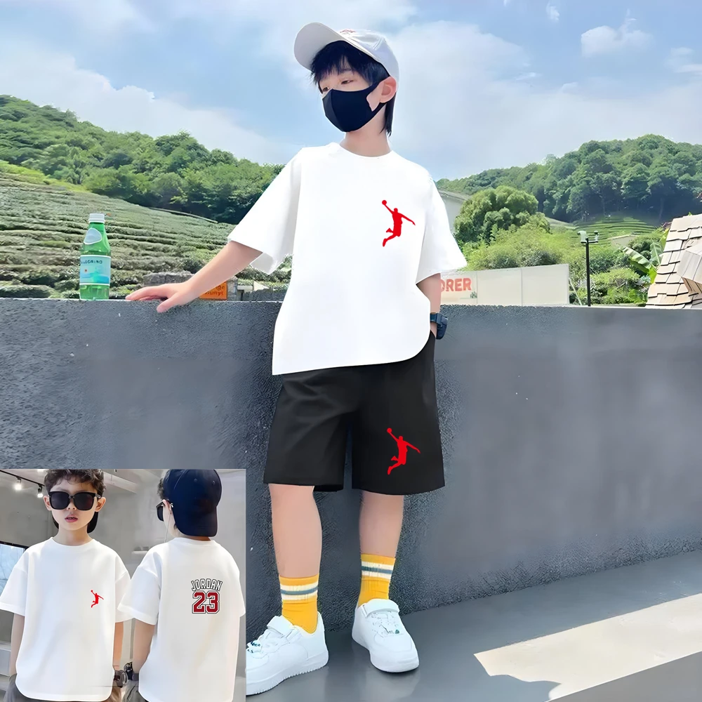 Children White T-shirt+Shorts Summer Basketball No. 23 Clothing Boy Girl Toddler 3-12Yrs Sports Short-Sleeved Fashion Print Set
Children White T-shirt+Shorts Summer Basketball No. 23 Clothing Boy Girl Toddler 3-12Yrs Sports Short-Sleeved Fashion Print Set