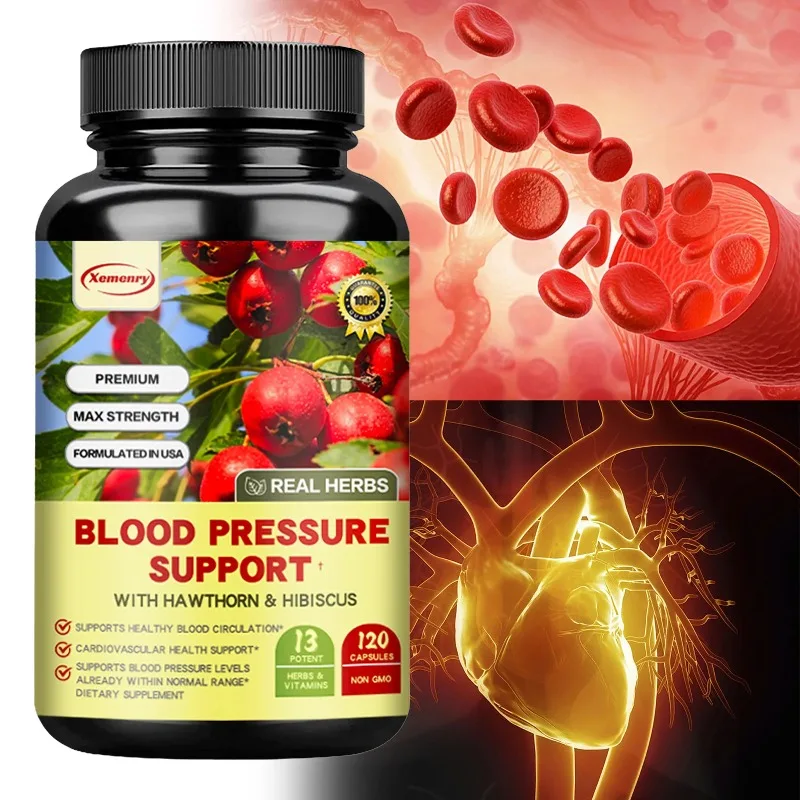 Blood Pressure Support Capsules - Enhances Immunity, Increases Blood Circulation, Healthy Cardiovascular, Brain, Heart
Blood Pressure Support Capsules - Enhances Immunity, Increases Blood Circulation, Healthy Cardiovascular, Brain, Heart