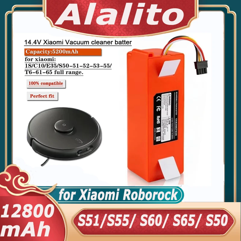 14.4V 12800mAh Battery for Xiaomi Part number(BRR-2P4S-5200S,BRR-2P4S-5200D) Robot Roborock S50 S51 S55 S51 T4 T6 T7 1T
14.4V 12800mAh Battery for Xiaomi Part number(BRR-2P4S-5200S,BRR-2P4S-5200D) Robot Roborock S50 S51 S55 S51 T4 T6 T7 1T