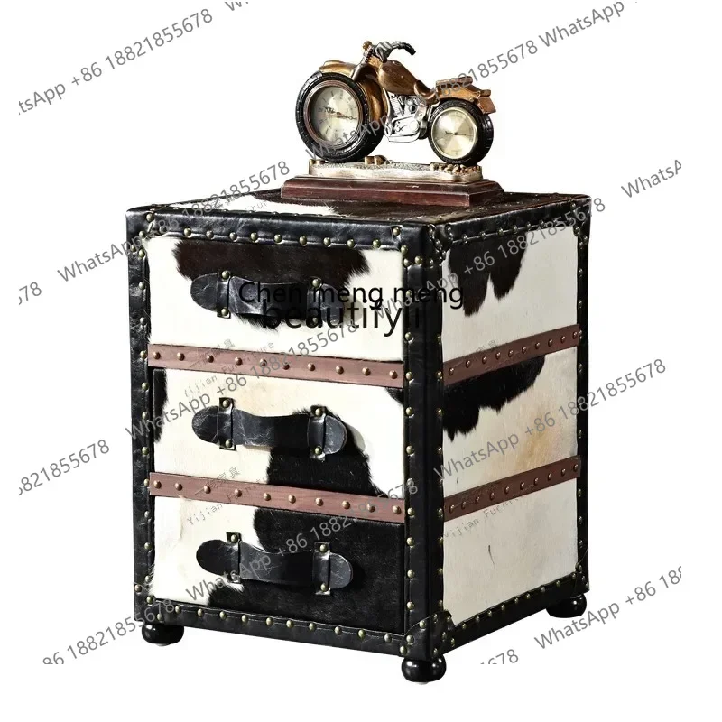 ss 8350American retro natural cow fur box industrial style leather storage box living room side few bedside chest
ss 8350American retro natural cow fur box industrial style leather storage box living room side few bedside chest