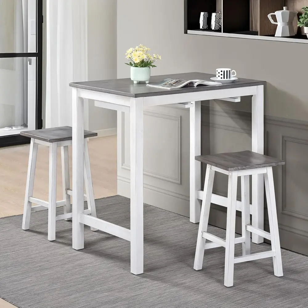 Compact Kitchen Island with Seating, 3-Piece Counter Height Dining Set, Solid Wood Bar Counter, Space-Efficient Breakfast Pub Ta
Compact Kitchen Island with Seating, 3-Piece Counter Height Dining Set, Solid Wood Bar Counter, Space-Efficient Breakfast Pub Ta