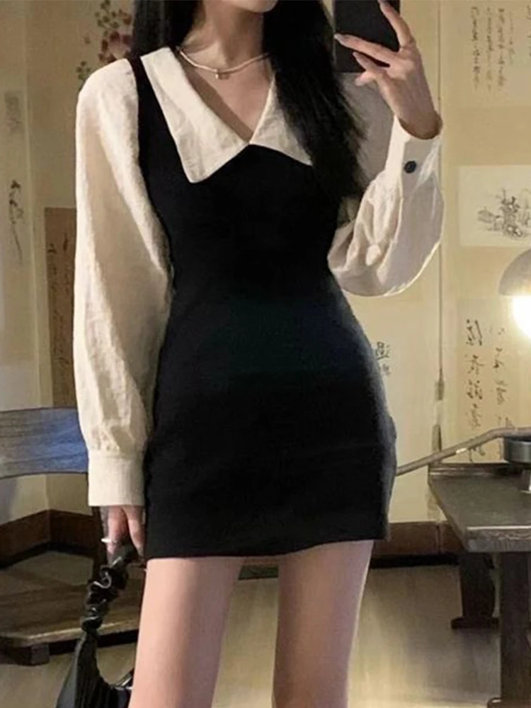 Preppy Mini Dress Women Korean Fashion Long Sleeve Short Dress Sweet Cute Slim Dress Ladies Fake Two Pieces Sexy A-Line Dress
Preppy Mini Dress Women Korean Fashion Long Sleeve Short Dress Sweet Cute Slim Dress Ladies Fake Two Pieces Sexy A-Line Dress