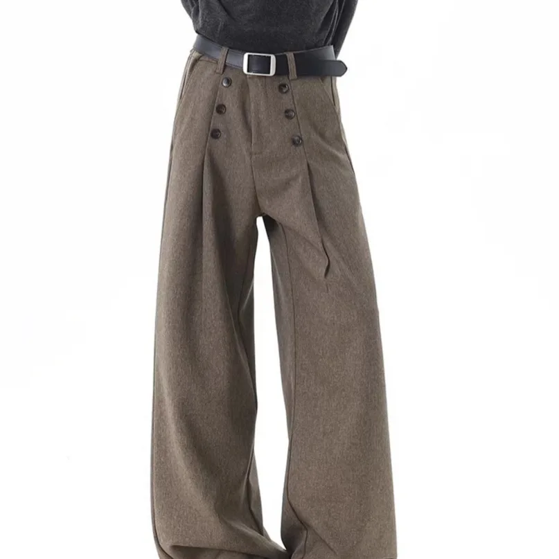 Vintage Old Money Style Double-Breasted A-Line Trousers For Men Women, Spring And Autumn Cleanfit Loose Silhouette Drapey Casual
Vintage Old Money Style Double-Breasted A-Line Trousers For Men Women, Spring And Autumn Cleanfit Loose Silhouette Drapey Casual