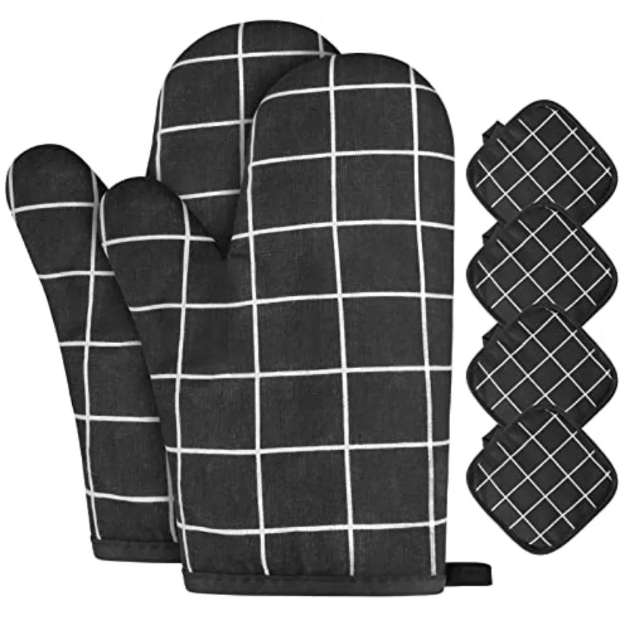 Oven Mitts and Pot Holders 6PCS Set, 392°F Heat Resistant Cooking Gloves and Hot Pads Baking Mittens Grilling Gloves BBQ Gloves
Oven Mitts and Pot Holders 6PCS Set, 392°F Heat Resistant Cooking Gloves and Hot Pads Baking Mittens Grilling Gloves BBQ Gloves