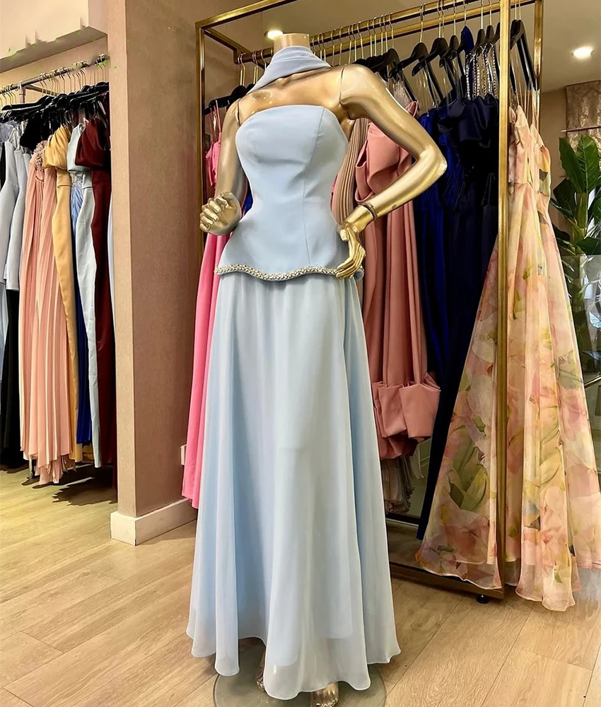 Customized Graceful Chiffon A-Line Crystal Ribbons Evening Dress Temperament Sleeveless Floor Length Strapless prom dresses
Customized Graceful Chiffon A-Line Crystal Ribbons Evening Dress Temperament Sleeveless Floor Length Strapless prom dresses