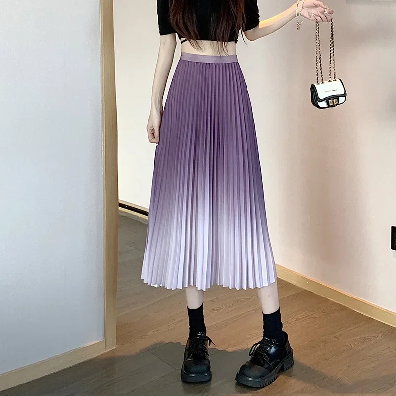 Spring Gradient Color Pleated A-line Long Skirt Women Drape Temperament Pink Mint Sweet Swing Accordion Long Skirt
Spring Gradient Color Pleated A-line Long Skirt Women Drape Temperament Pink Mint Sweet Swing Accordion Long Skirt