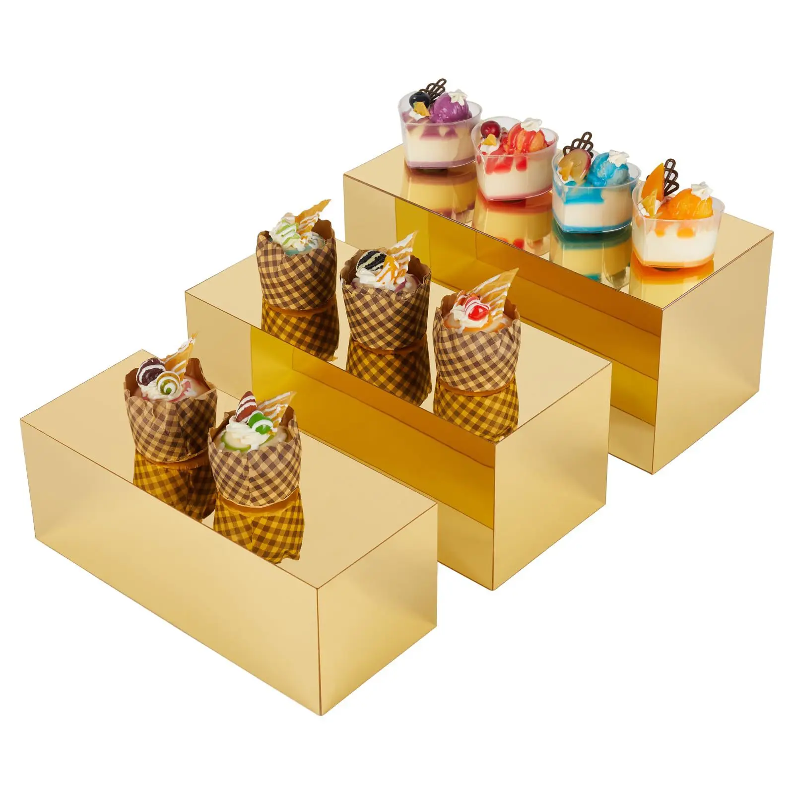 3-Piece Acrylic Food Display Stand Golden Riser Display Riser Meals Dessert Buffet Party Display Stand
3-Piece Acrylic Food Display Stand Golden Riser Display Riser Meals Dessert Buffet Party Display Stand