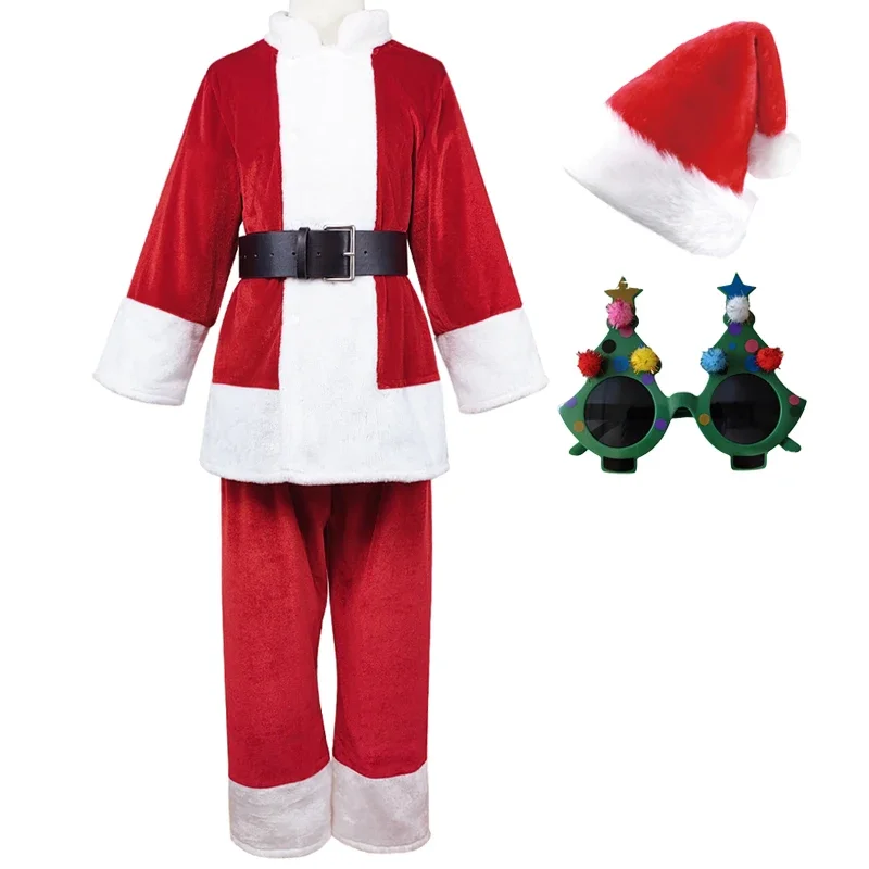 2025 Children's Santa Claus dressing a red jacket with pants and hats 3-10 years old children Christmas clothing
2025 Children's Santa Claus dressing a red jacket with pants and hats 3-10 years old children Christmas clothing