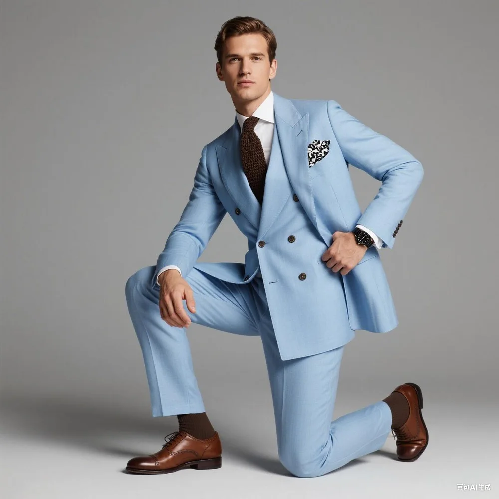 Formal 2PCS Men Tuxedo Fashion Blazer Pants Business Men Suits Double Breasted Peaked Lapel Formal Party Wedding Groom Tuxedos
Formal 2PCS Men Tuxedo Fashion Blazer Pants Business Men Suits Double Breasted Peaked Lapel Formal Party Wedding Groom Tuxedos