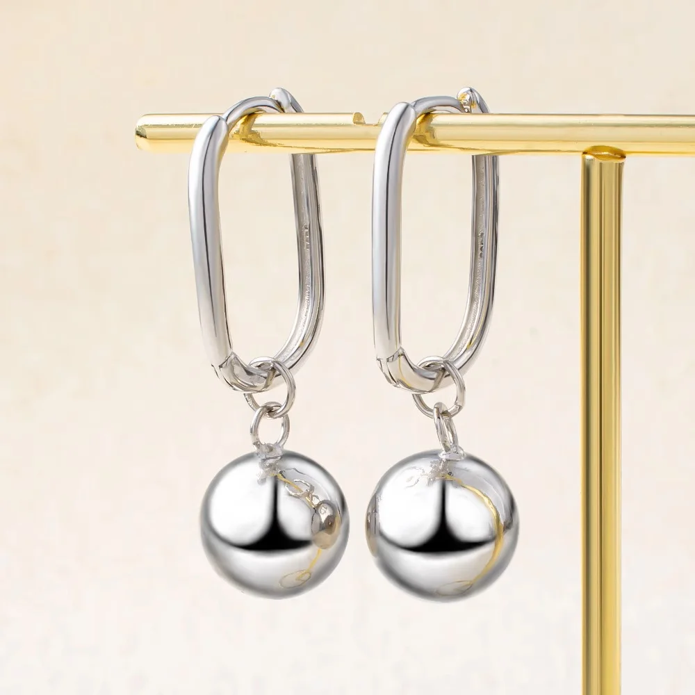 925 Sterling Silver French Earrings Girls Round Drop Bead Ball Earrings for Women Fashion Jewelry Girls Wedding Gifts
925 Sterling Silver French Earrings Girls Round Drop Bead Ball Earrings for Women Fashion Jewelry Girls Wedding Gifts