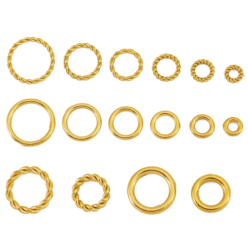 50pcs/lot 4 5 6 7 8 10mm PVD Stainless Steel Gold Seamless Closed Jump Rings Strong Twist Rope Split Ring for DIY Jewelry Making
50pcs/lot 4 5 6 7 8 10mm PVD Stainless Steel Gold Seamless Closed Jump Rings Strong Twist Rope Split Ring for DIY Jewelry Making