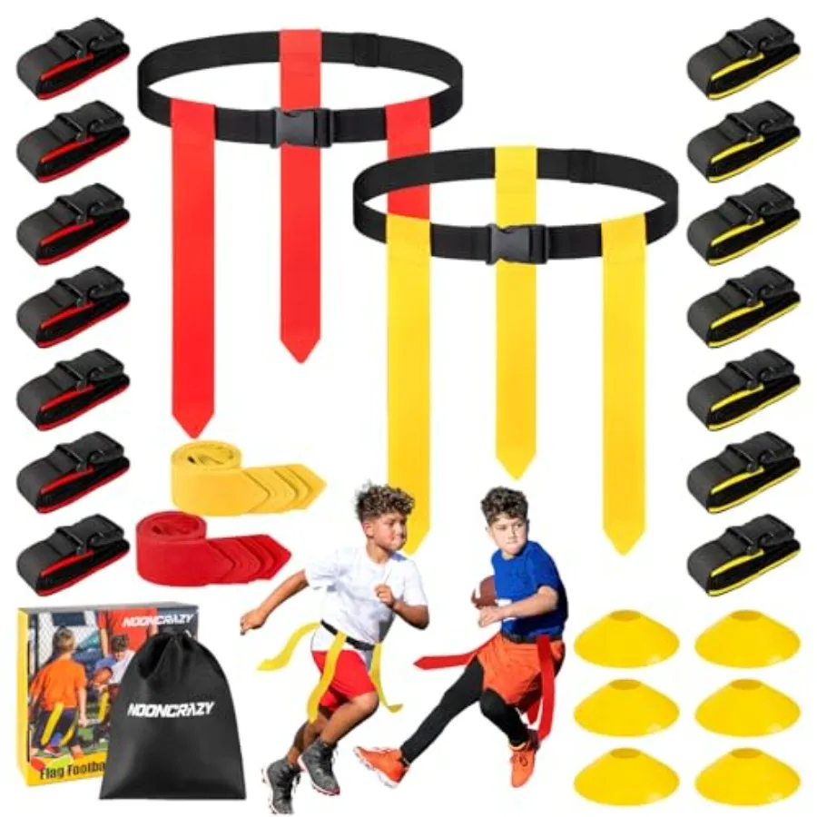 Flag Football Belts, 6/8/10/12/14 Player Flag Football Set for,Youth and Adult, Adjustable Flag Football for Waist 22-43"
Flag Football Belts, 6/8/10/12/14 Player Flag Football Set for,Youth and Adult, Adjustable Flag Football for Waist 22-43"