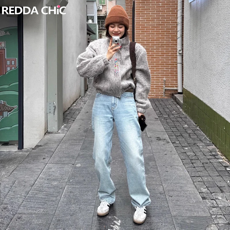 Женские джинсы REDDACHiC Y2k в стиле ретро, ярко-синие свободные повседневные прямые широкие мешковатые джинсы с высокой талией, Корейская уличная одежда
Женские джинсы REDDACHiC Y2k в стиле ретро, ярко-синие свободные повседневные прямые широкие мешковатые джинсы с высокой талией, Корейская уличная одежда