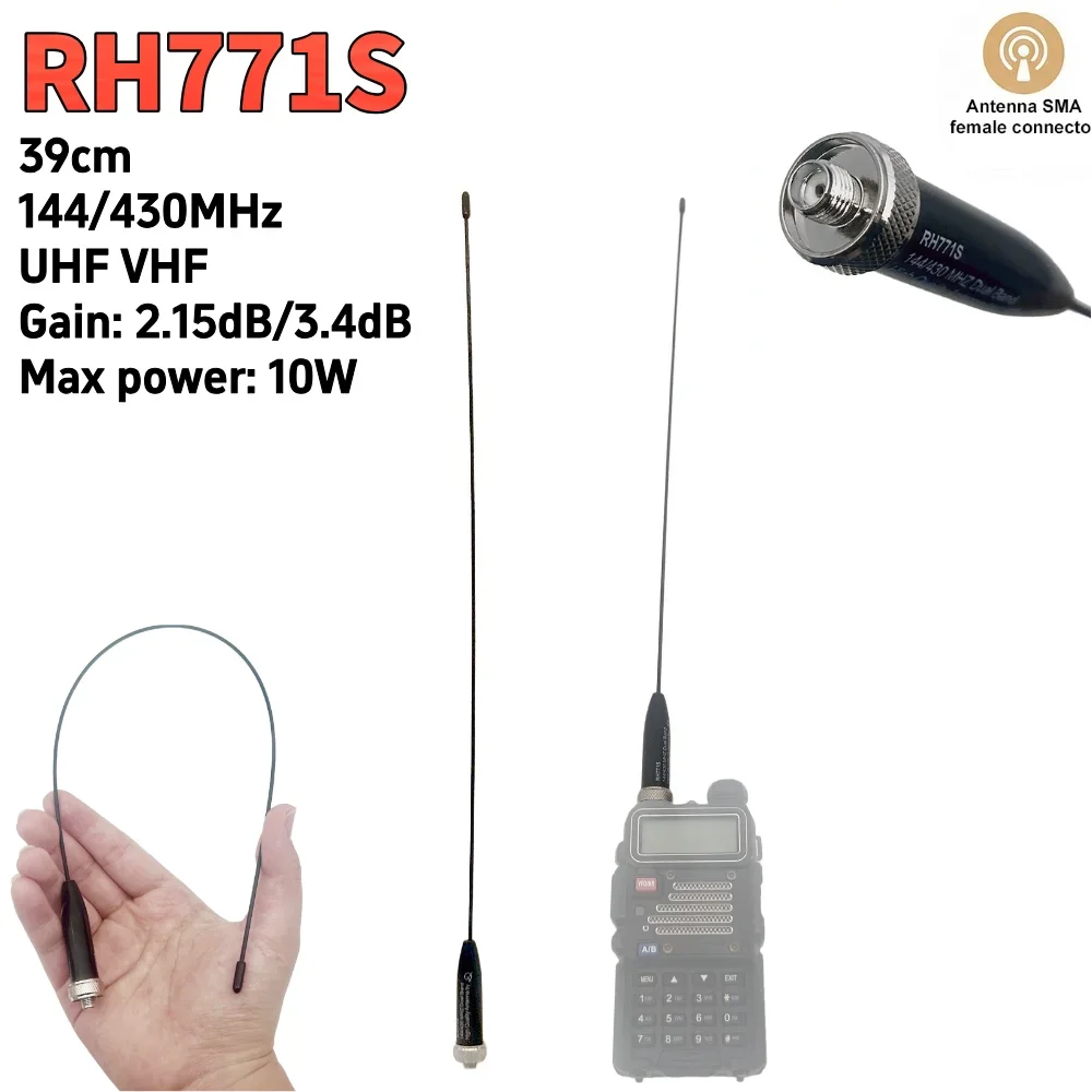 Walkie Talkie Antenna VHF UHF SMA Female Connector for Kenwood BaoFeng Walkie Talkie Accessories 144/430 MHz Dual-Band High Gain
Walkie Talkie Antenna VHF UHF SMA Female Connector for Kenwood BaoFeng Walkie Talkie Accessories 144/430 MHz Dual-Band High Gain